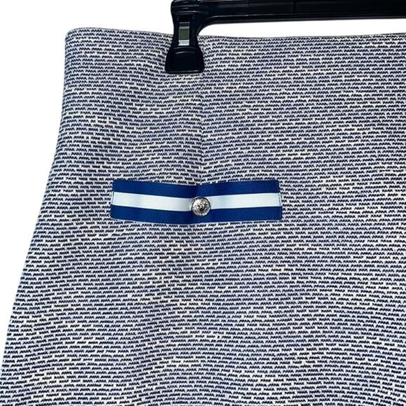 AQUA Ladies Navy Blue & White Tweed Stretch Mini Skirt, Size Large, NWT! - Picture 3 of 3